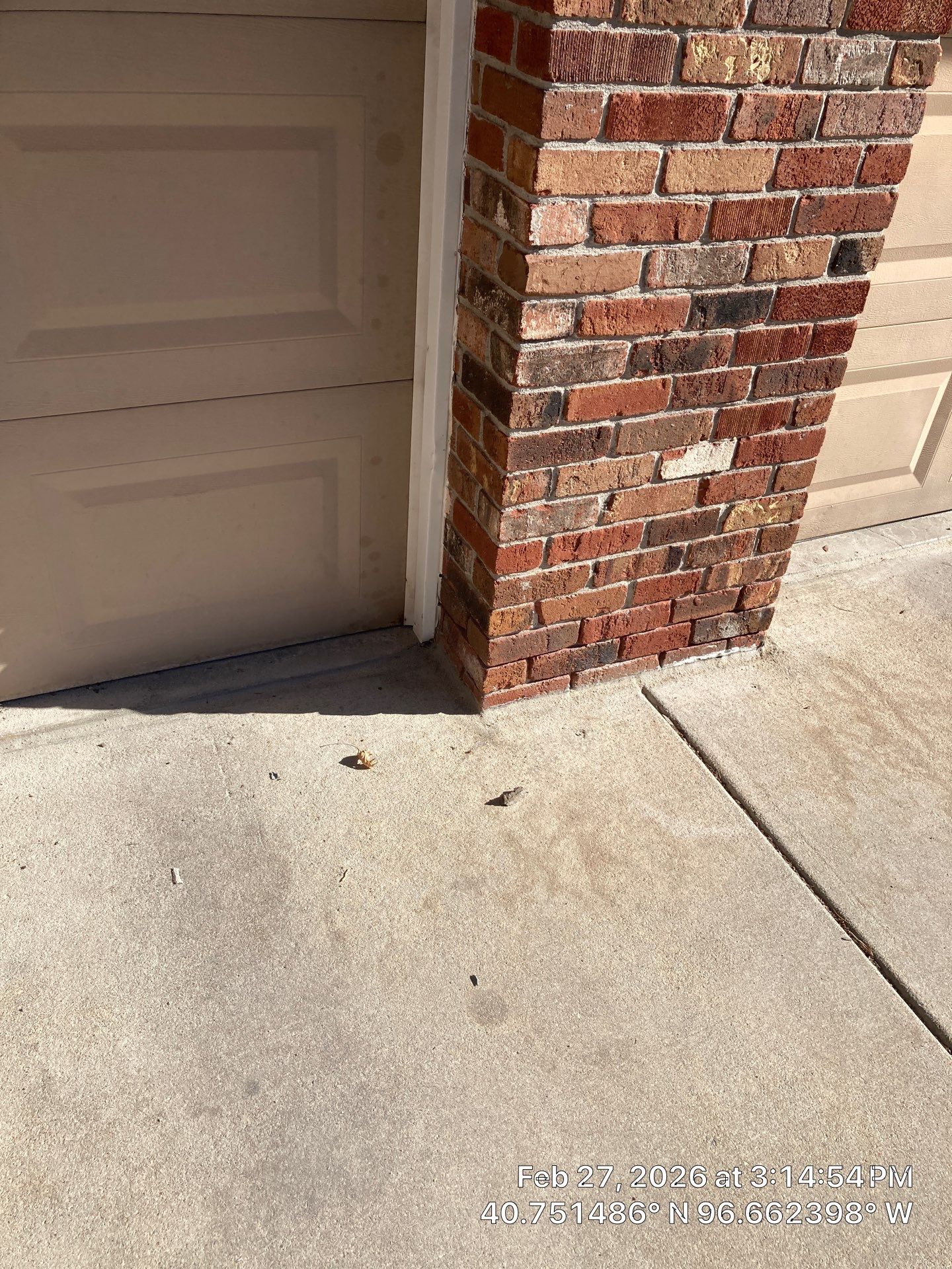 Sagging Lintel Above Garage Door at an Epp Foundation Repair project