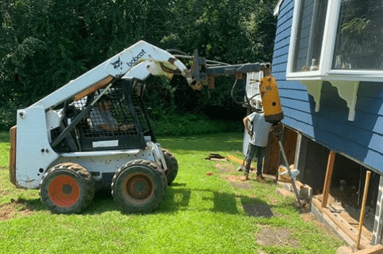 Helical Piers installation by Epp Foundation Repair