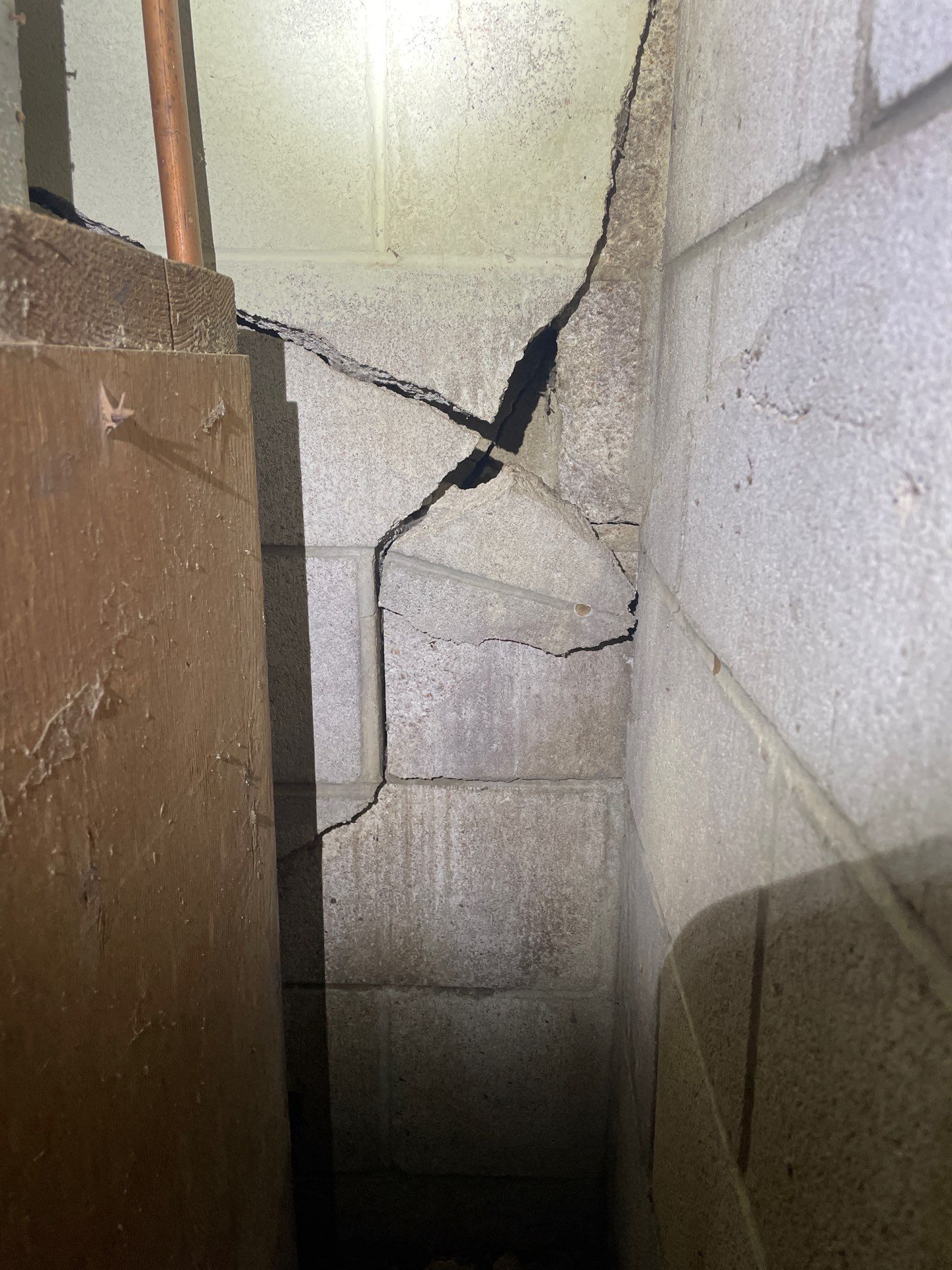 Cracked Block Foundation diagnosed by Epp Foundation Repair
